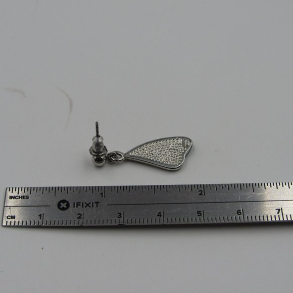 Silver Tone Blue Abalone Shell Earrings Vintage - Picture 5 of 6